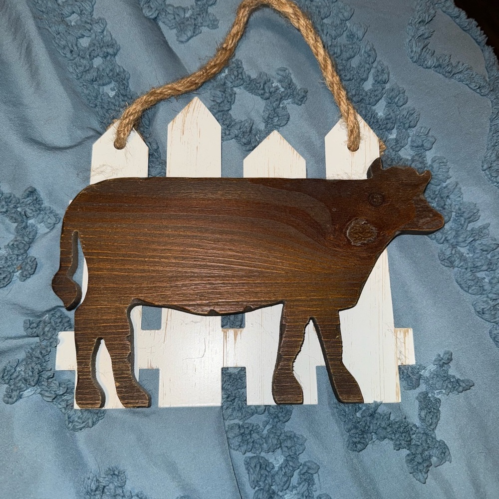 Rustic Brown and White Cow Wall Decor